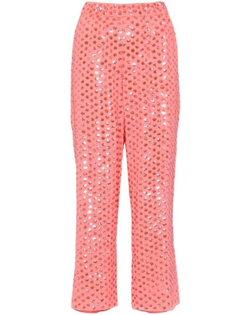 Needle & Thread Red Raindrop Gloss Trousers