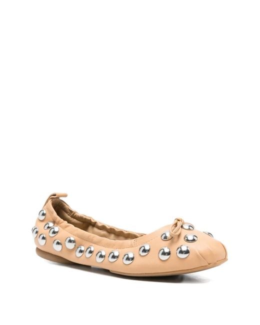 Hogan Natural Studded Ballet Flats