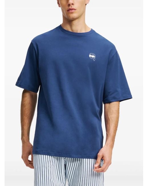 Pigiama A Righe di Karl Lagerfeld in Blue da Uomo