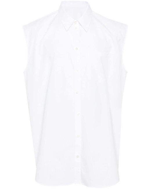 Helmut Lang White Logo-embroidered Poplin Shirt