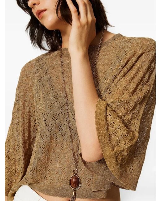 Twinset Brown Dual-Use Cropped Jumper