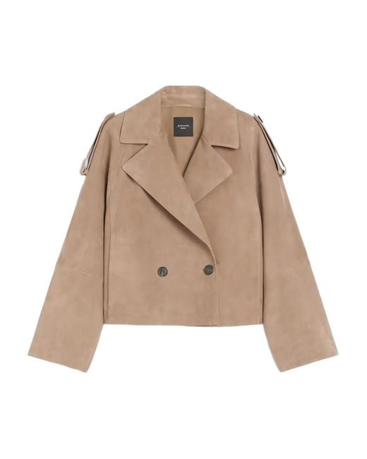 Weekend by Maxmara Natural Maga Leather Jacket