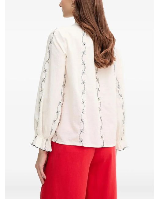 INTROPIA Embroidered-Flowers Blouse