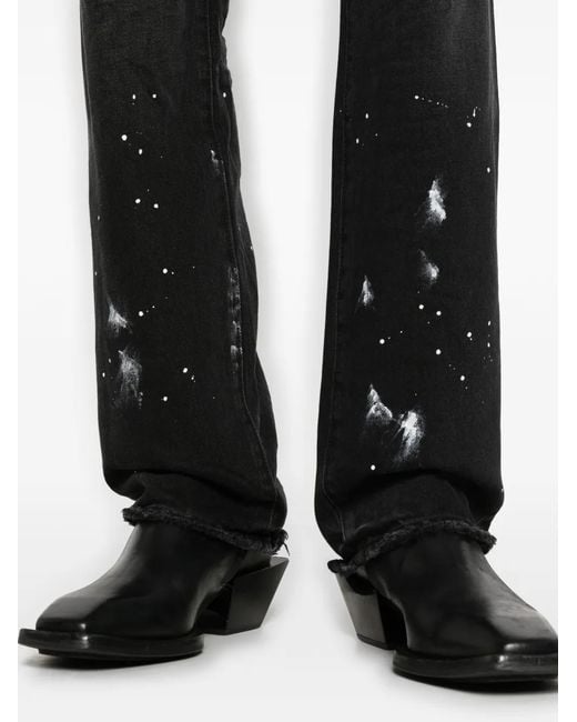 Vaqueros rasgados con salpicadura de pintura Purple Brand de hombre de color Black