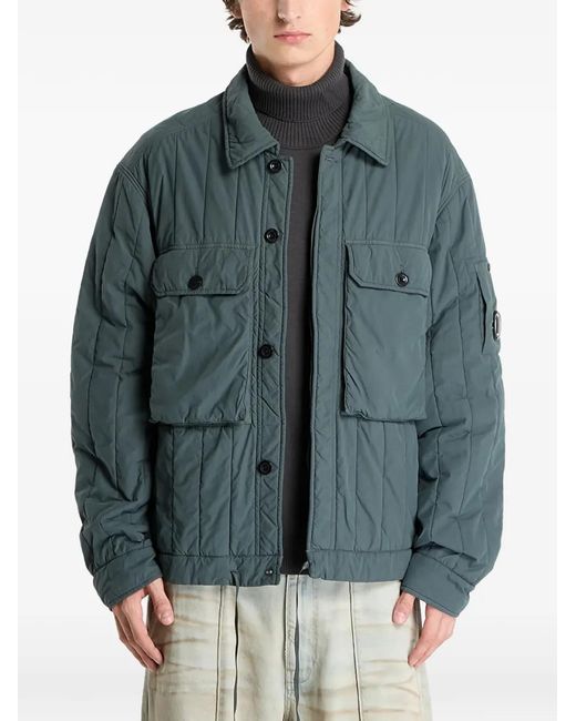 C P Company Gray Gd Liner Short Quilted Padded Jacket for men