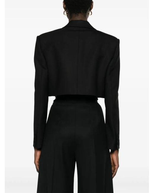 Moschino Black Open-Front Cropped Blazer