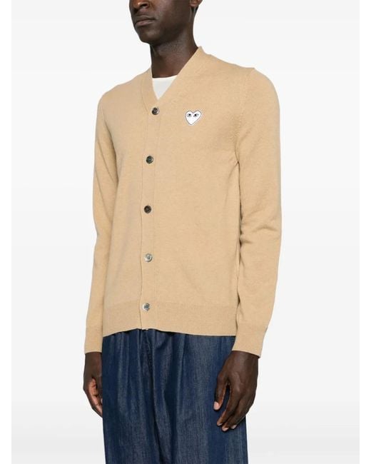 COMME DES GARÇONS PLAY Natural Heart-Motif Wool Cardigan