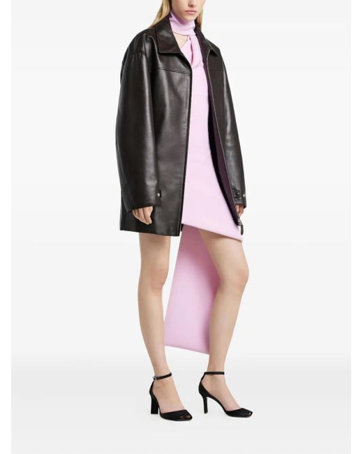 Courreges Black Oversized Leather Jacket