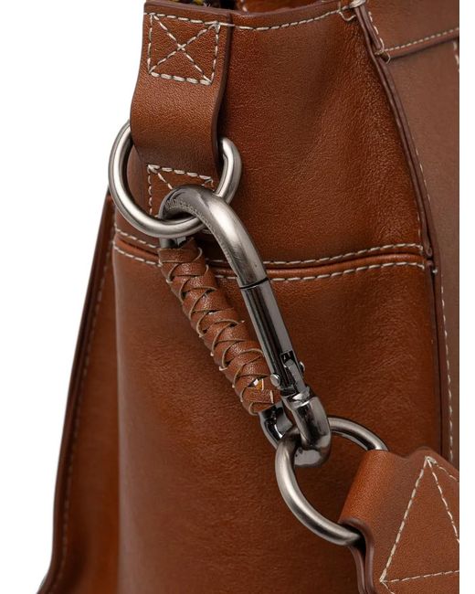 Benetton Brown Panelled Two-Way Handbag for men