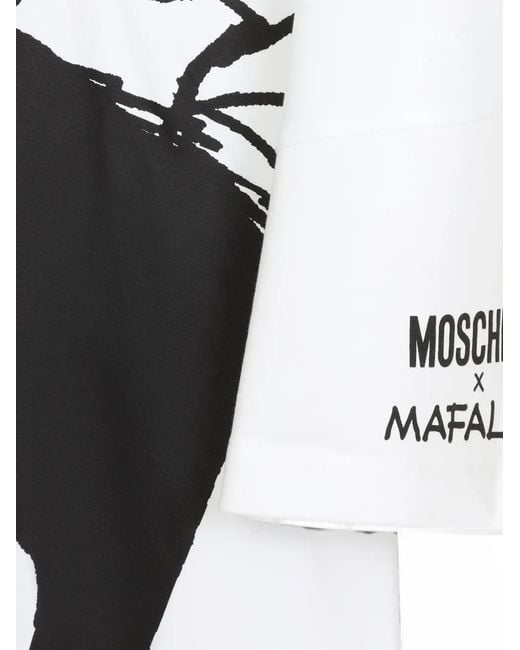 Moschino White Mafalda-Print T-Shirt Mini Dress