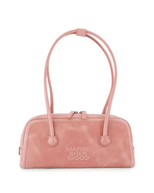 MARGE SHERWOOD Pink Soft Boston Ew Shoulder Bag