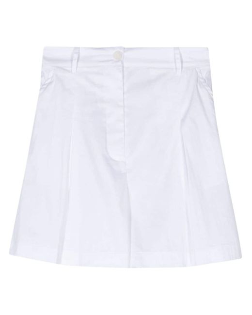 Patrizia Pepe White High-waist Poplin Shorts