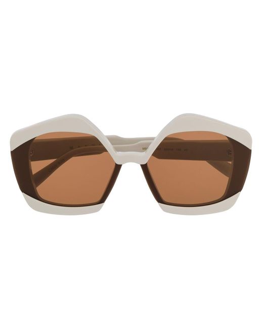 Marni White Geometric Oversize-frame Sunglasses