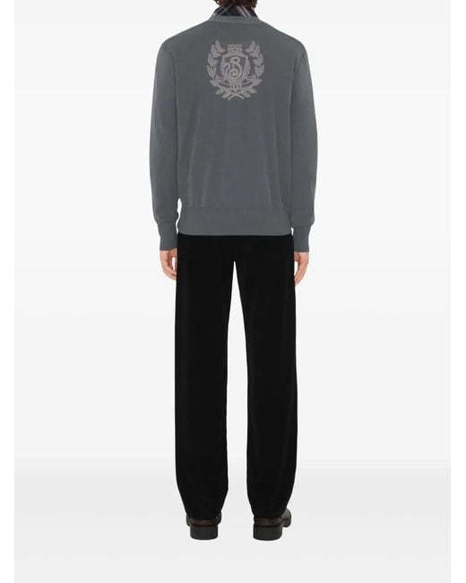 Burberry Gray B Crest Cardigan for men