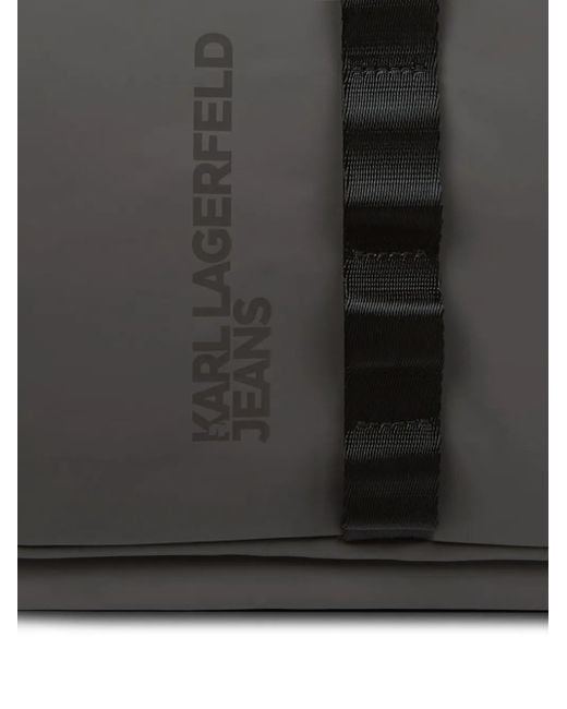 Mochila con parte superior plegable Karl Lagerfeld de hombre de color Black