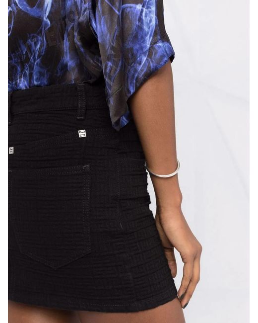 Givenchy Black Logo-Monogram Mini Skirt