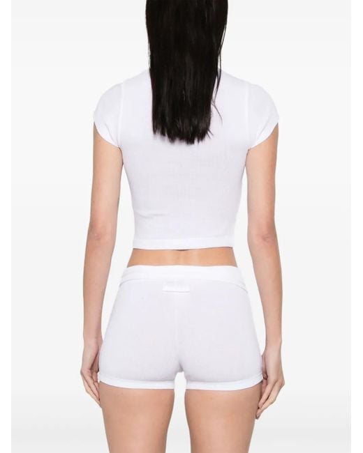 Jean Paul Gaultier White T-Shirt mit Logo-Patch