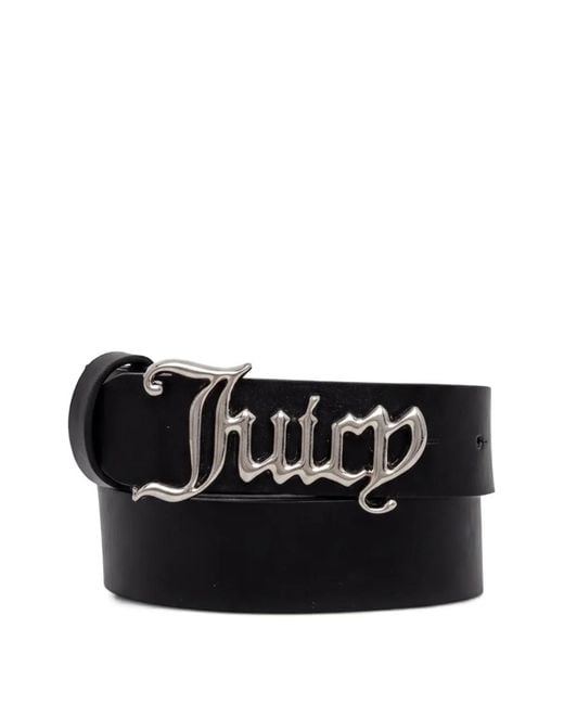 Juicy Couture Black Logo-Plaque Belt