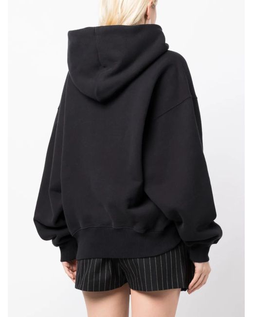 Off-White c/o Virgil Abloh Black Logo Stencil Oversize Hoodie, Long Sleeves, 100% Cotton
