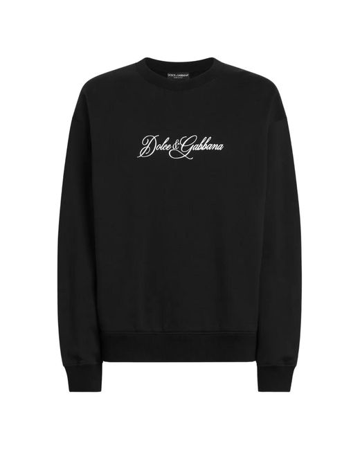 Dolce & Gabbana Black Crew Neck Sweatshirt for men