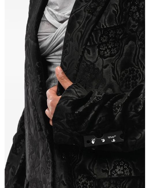 Off-White c/o Virgil Abloh Black Damask-Velour Tomboy Blazer