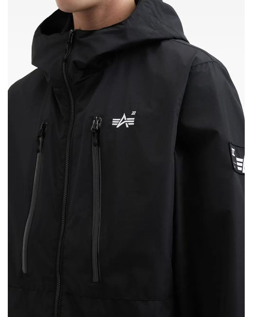 Izzue Black Hooded Zip Jacket for men