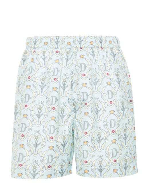 Drole de Monsieur Blue Logo-Print Swim Shorts for men