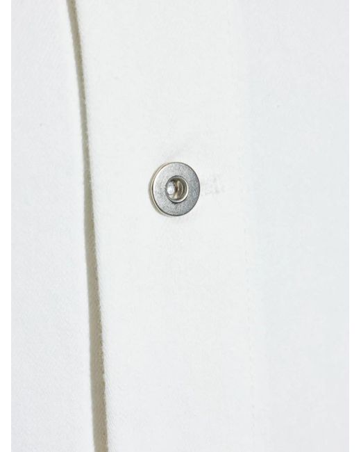 Jil Sander White Japanese Raw Denim Long-Sleeved Shirt for men