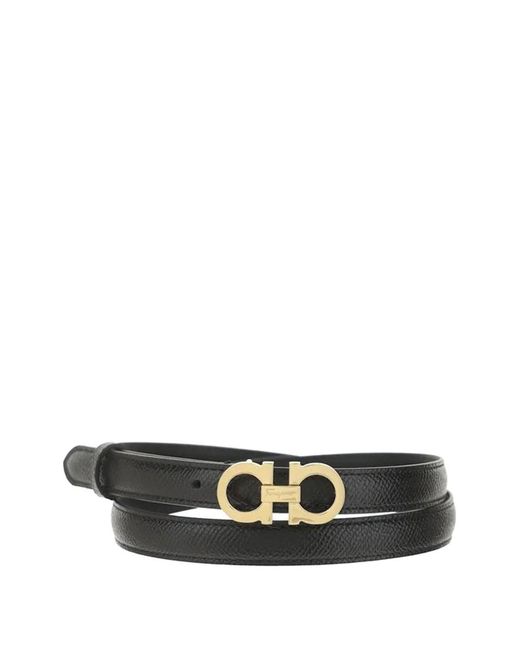 Ferragamo White Gancini-Buckle Belt