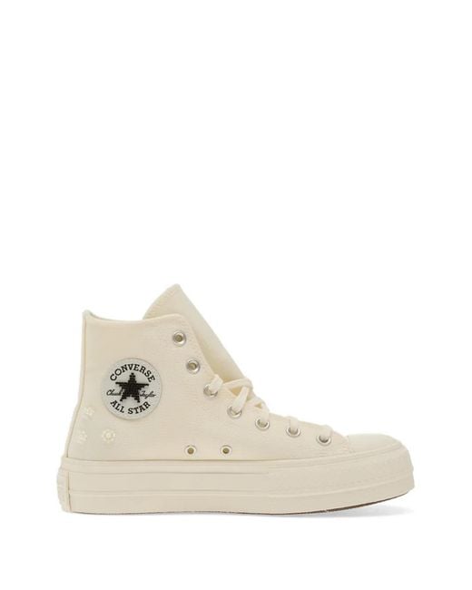 Converse White Chuck Taylor All Star Flower Embellished Sneakers