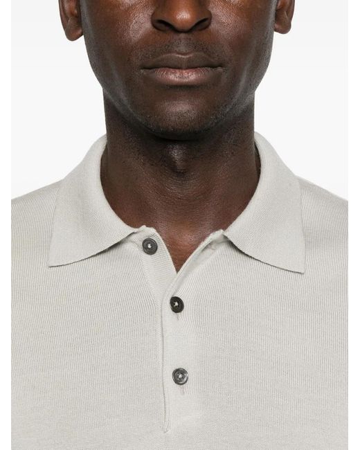 Corneliani White Long-Sleeve Polo Shirt for men