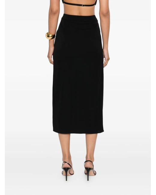 Tom Ford Black Draped Midi Skirt