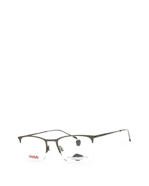 HUGO White Rectangle-Frame Glasses for men
