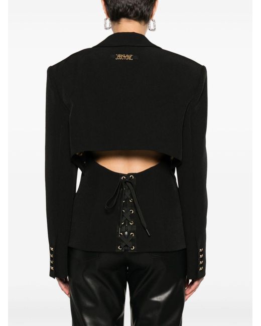 Versace Black Lace-up Single-breasted Blazer