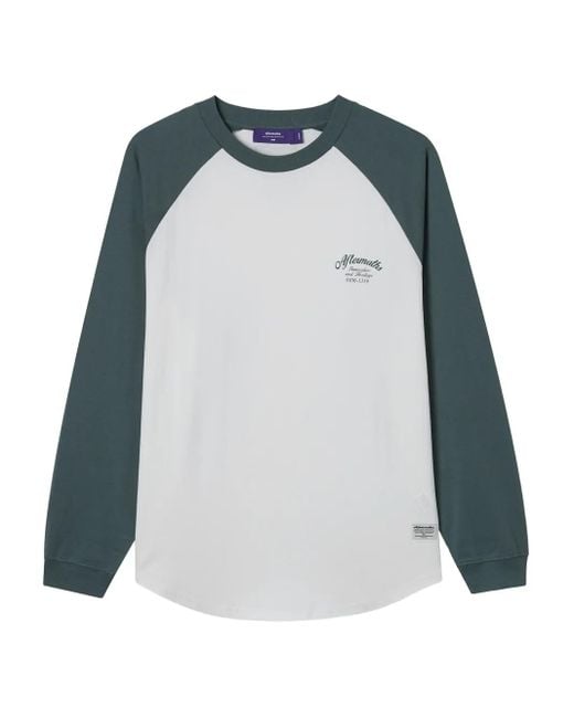 メンズ AFTERMATHS ラグランスリーブ ロングtシャツ Blue