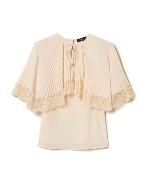 Twinset Natural Top mit Falten