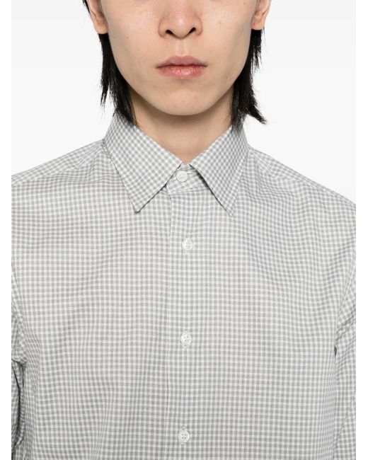 Brioni White Checked Shirt for men