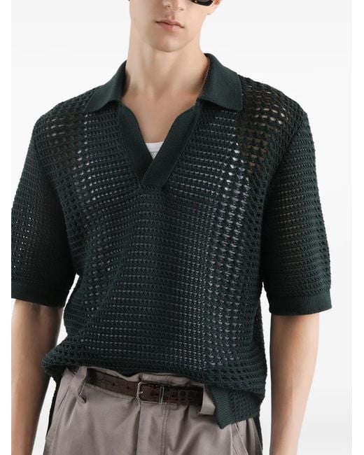Dolce & Gabbana Black Wool Polo Shirt for men