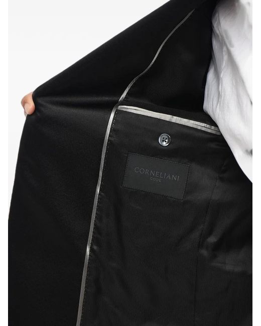 Corneliani Black Silk Jacquard Blazer for men