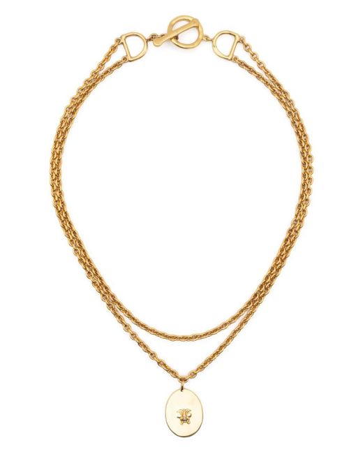 Patou Metallic Bocca Charm Necklace