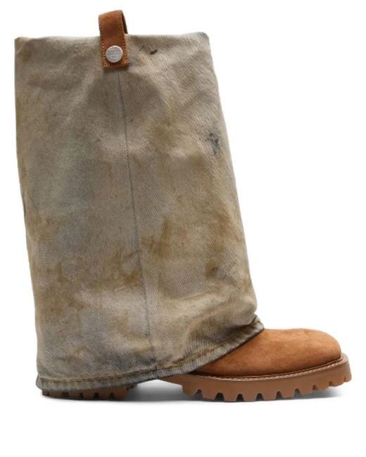 Acne Natural Tab Lug Sole Boots for men