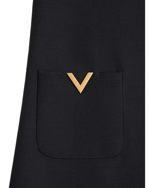 Valentino Garavani Black Short-Sleeves Mini Dress