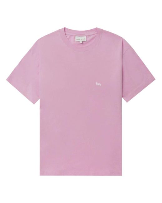Maison Kitsuné Pink T-Shirt mit Logo-Applikation