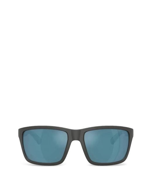 Burberry Blue Check-Pattern Square-Frame Sunglasses for men