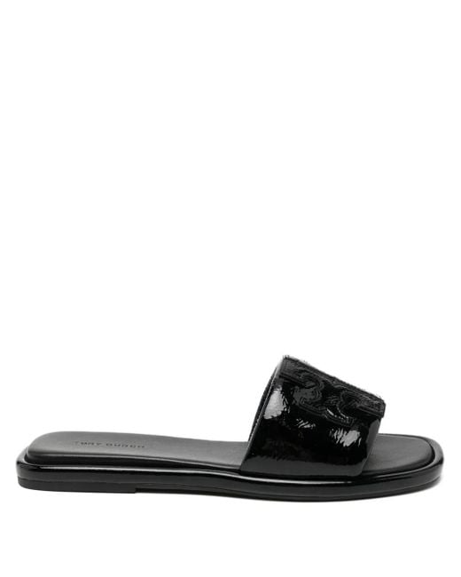 Tory Burch Black Square Toe Sandals