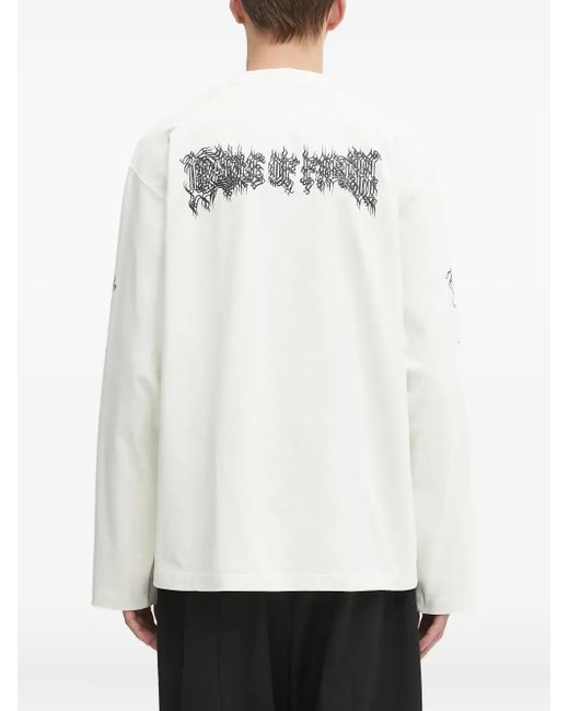 Vetements White Graphic-Print Long-Sleeve T-Shirt for men