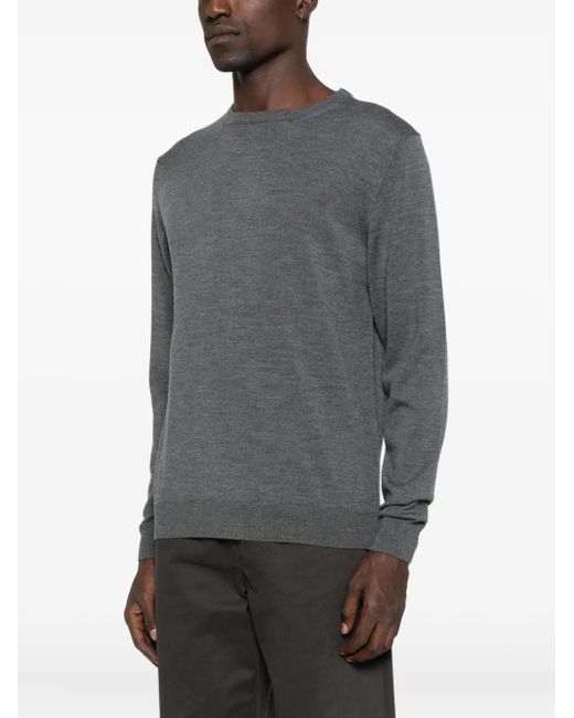 Daniele Fiesoli Gray Crew-Neck Wool Sweater for men