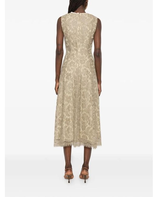 Clips Natural Flower-Lace Midi Dress