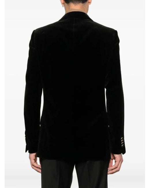 Lardini Black Velvet Single-Breasted Blazer for men