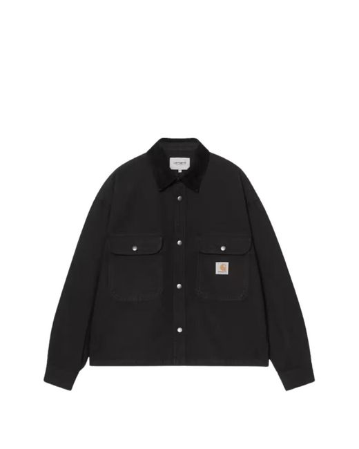 Carhartt Black Prescott Corduroy-Collar Shirt Jacket for men